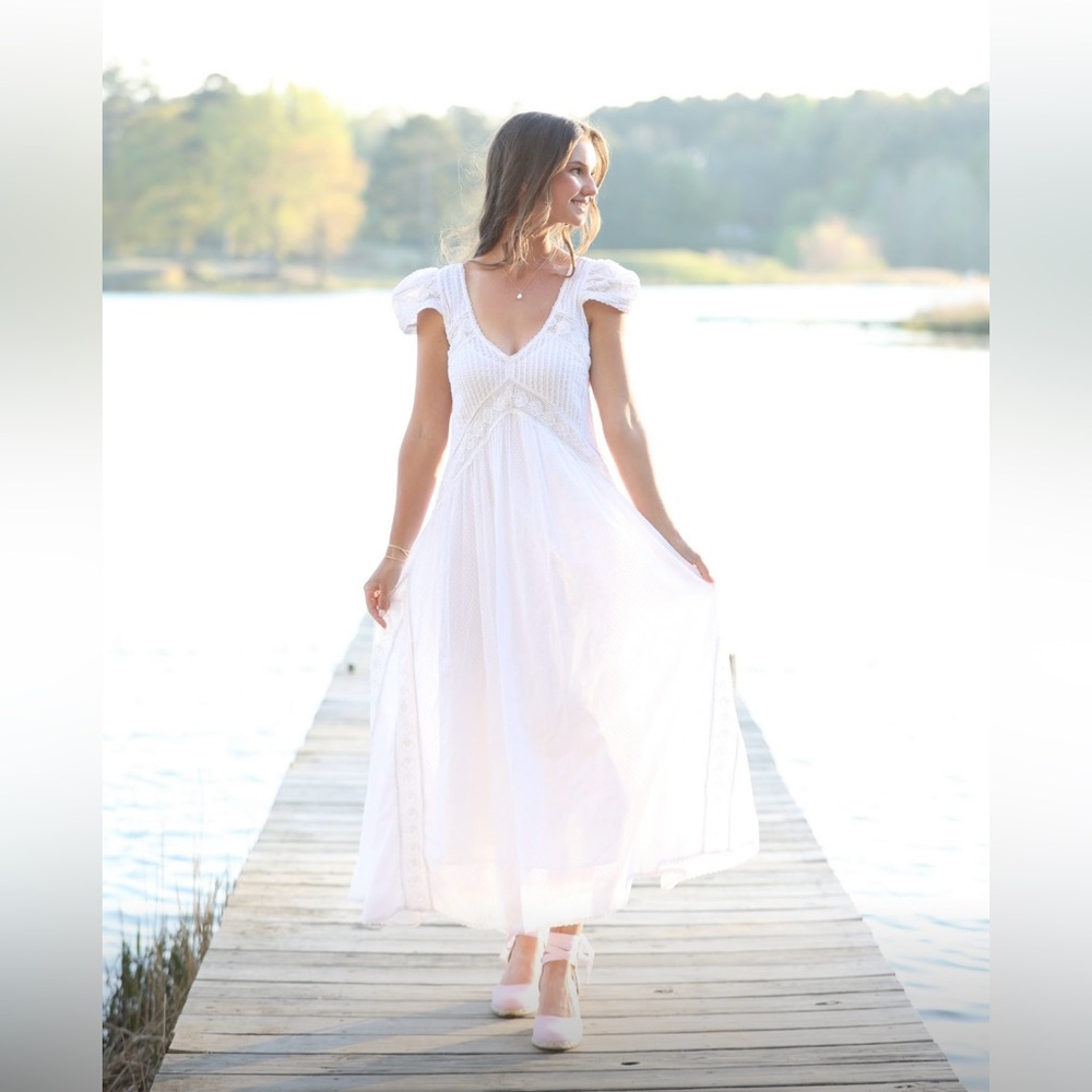LoveShackFancy Archer Dress in Antique White